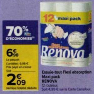 Essuie-tout Renova chez Carrefour (31/01 – 13/02)Essuie-tout  Renova chez Carrefour (31/01 - 13/02) - Catalogues Promos & Bons Plans,  ECONOMISEZ ! 