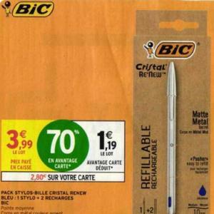 Recharge stylo-bille Cristal Renew - Bic 