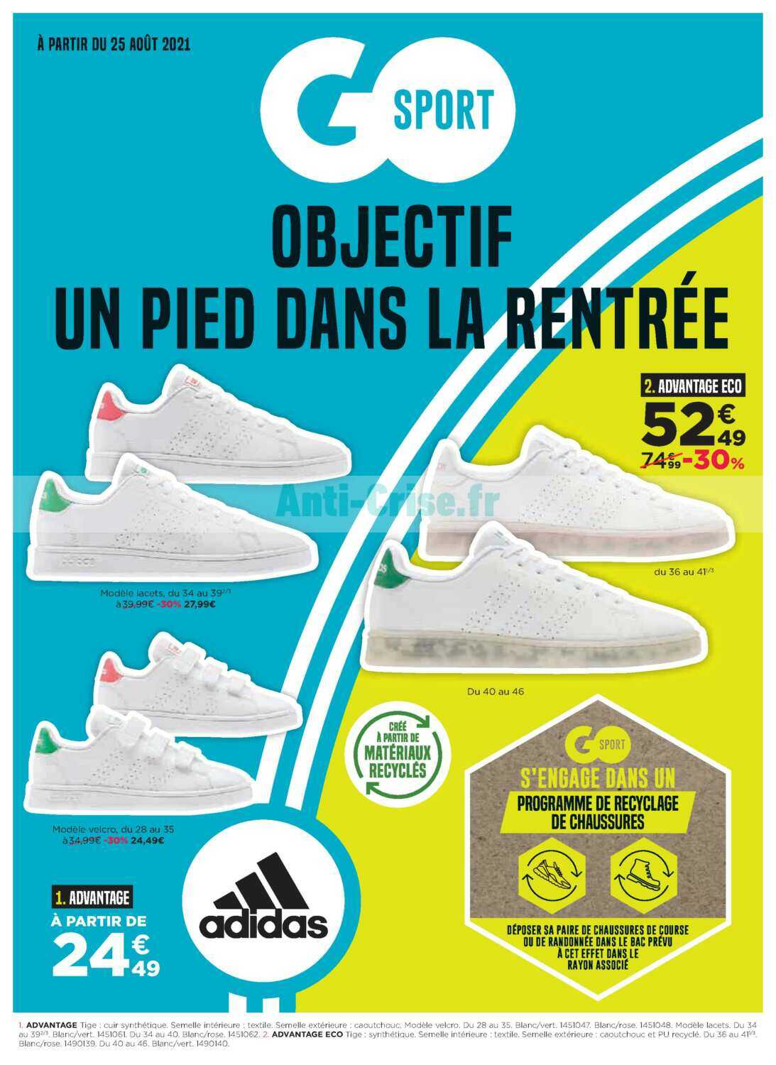 Anti crise Catalogue Go Sport du 25 ao t au 06 septembre