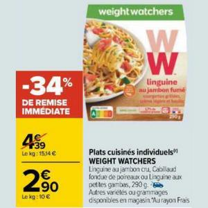Offre de réduction Plats cuisinés rayon frais Weight Watchers® - Prixing