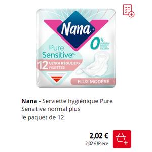 Promo Protection hygiénique ou Protège slip NANA chez Carrefour