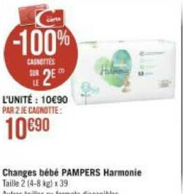 Pampers Harmonie T2 4-8kg Géant 39 unités