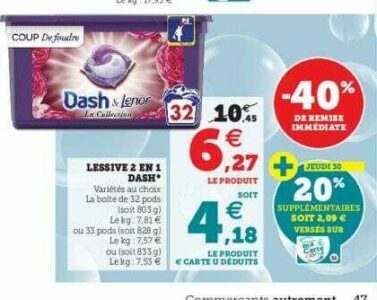 Promo Lessive Liquide Dash chez Super U