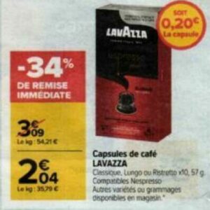 Anti crise fr Café en Capsules LAVAZZA chez Carrefour Market 04 01