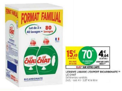 Le Chat L'Expert Bicarbonate – Lessive liquide – 100 lavages (4 x