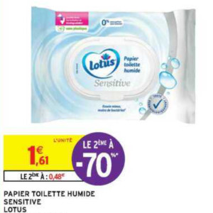 Papier Toilette Humide Lotus chez Intermarché (11/01 –  16/01)Papier Toilette Humide Lotus chez Intermarché (11/01 - 16/01) -  Catalogues Promos & Bons Plans, ECONOMISEZ ! 