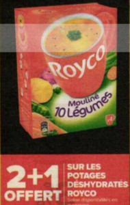 Soupe déshydratée forestière ROYCO : les 3 sachets de 20 cl à Prix Carrefour