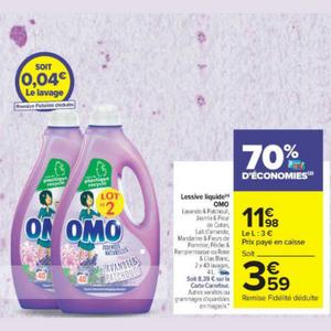 Lessive liquide OMO chez Carrefour Market (01/03