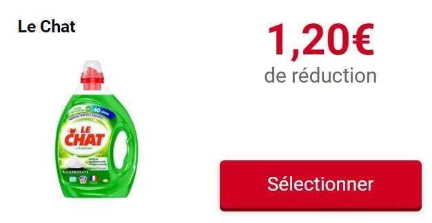 Carrefour : lessive liquide Le Chat (3 x 2 litres) à 4,76 € via remise  fidélité