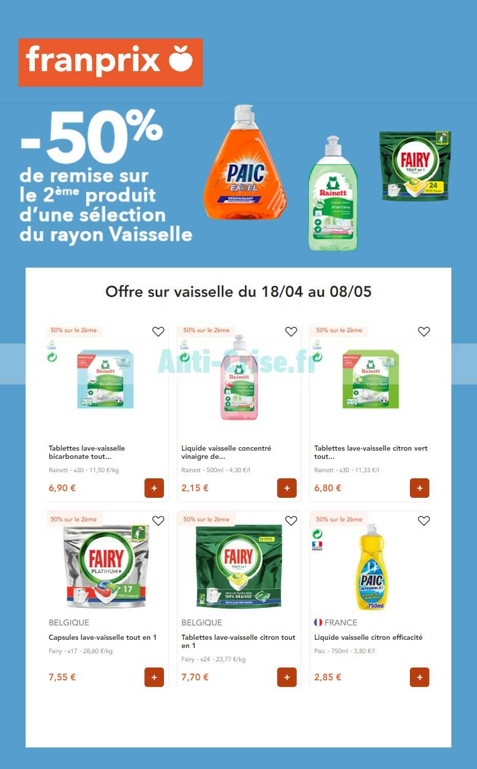 Promo Paic liquide vaisselle vinaigre et citron chez Auchan Supermarché