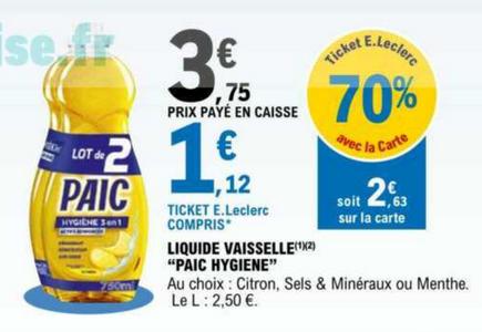 Liquide vaisselle PAIC chez Leclerc (06/09 – 17/09)Liquide  vaisselle PAIC chez Leclerc (06/09 - 17/09) - Catalogues Promos & Bons  Plans, ECONOMISEZ ! 