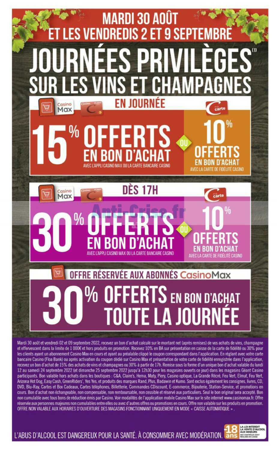 Catalogue Foire Aux Vins Casino 2022 Anti-crise.fr | Catalogue Géant Casino du 29 août au 11 septembre 2022 ( Foire aux Vins)GéANT CASINO : le nouveau catalogue du 29 août au 11  septembre 2022 est disponible! Découvrez les bons plans du dernier catalogue .
