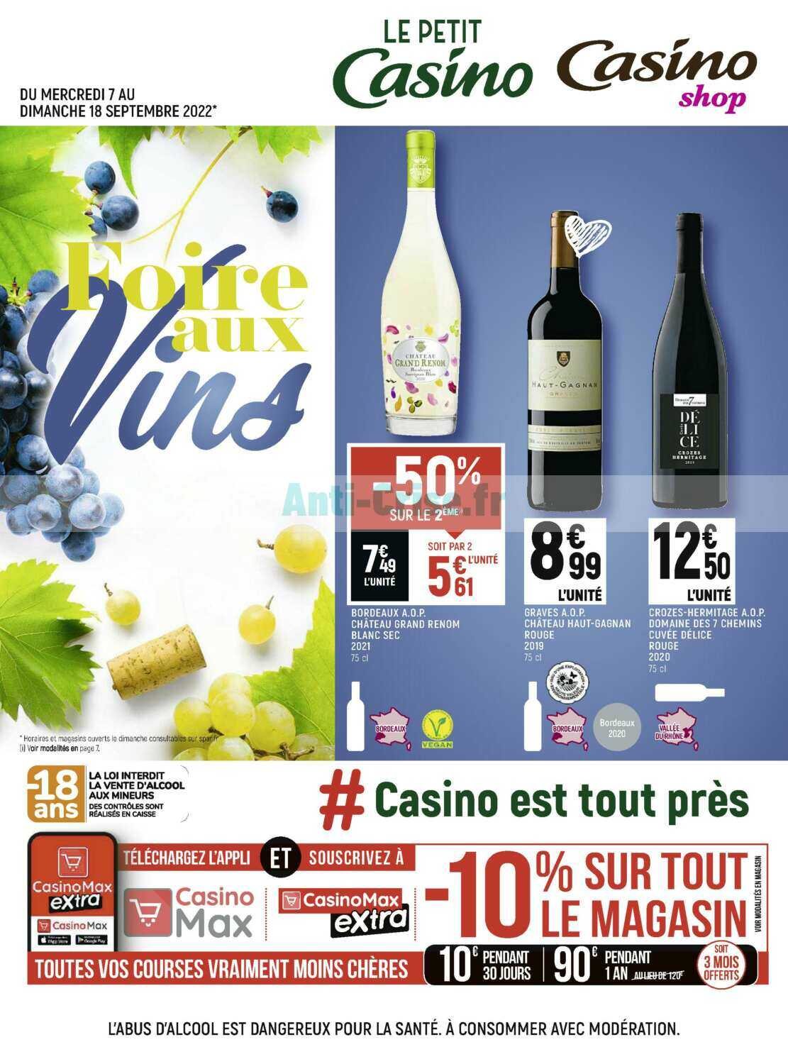 Catalogue Foire Aux Vins Casino 2022 Anti-crise.fr | Catalogue Petit Casino du 07 au 18 septembre 2022 (Foire  aux Vins)PETIT CASINO : le nouveau catalogue du 07 au 18 septembre 2022 est  disponible! Découvrez ce qui se cache dans le dernier catalogue.