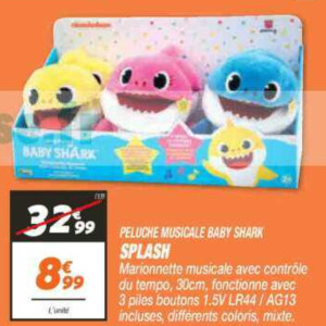 Peluche Musicale Baby Shark Splash Toys chez Netto (06/12 –  12/12)Peluche Musicale Baby Shark Splash Toys chez Netto (06/12 - 12/12) -  Catalogues Promos & Bons Plans, ECONOMISEZ ! 