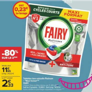 Promo Tablette lave vaisselle Tout en un Fairy chez Carrefour Market