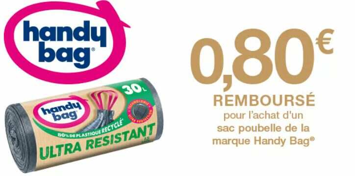 Sac poubelle ultra-résistant 20/30L HANDY BAGS : les 10 sacs à Prix  Carrefour
