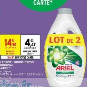 Lessive liquide ARIEL chez Intermarché (28/03 – 10