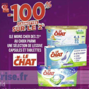 Anti crise fr Lessive en Capsules ou Tablettes LE CHAT chez Géant 20 03 02