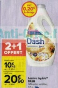 Promo Lessive liquide DASH chez Carrefour