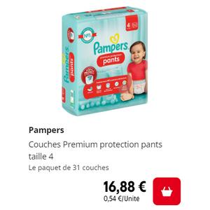 Couches-Culottes Pampers Premium (partout)Couches