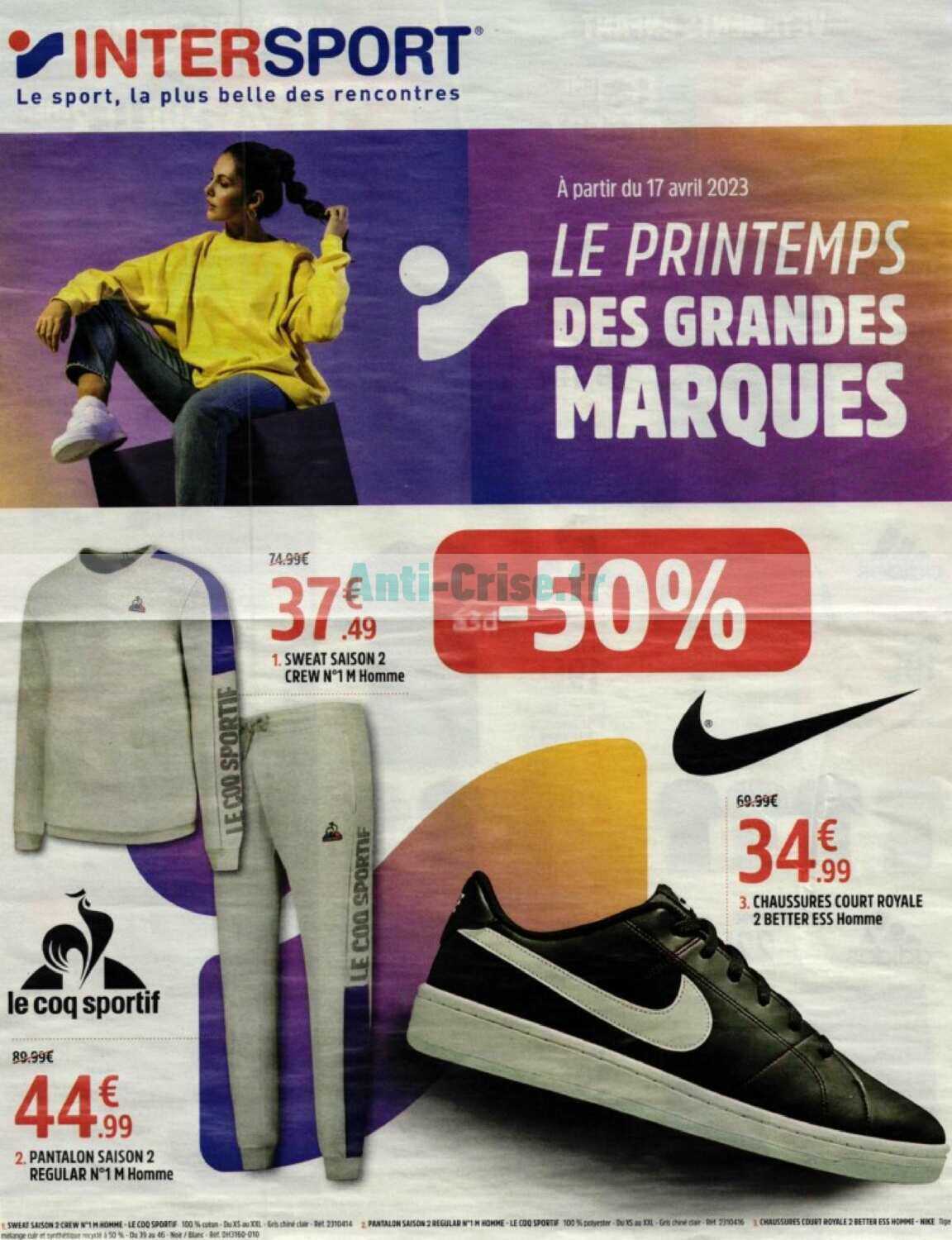 Intersport le discount coq sportif promo