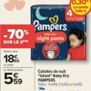 Culottes Pampers Baby-Dry night chez Carrefour (23/05 –  05/06)Culottes Pampers Baby-Dry night chez Carrefour (23/05 - 05/06) -  Catalogues Promos & Bons Plans, ECONOMISEZ ! 