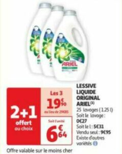 Lessive liquide ARIEL chez Carrefour Market (15/05
