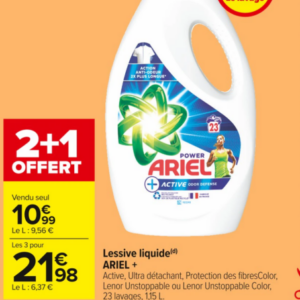Promo Ariel lessive liquide chez Carrefour