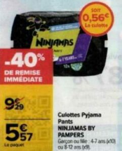 Ninjamas Pampers chez Carrefour Market (30/05 – 11