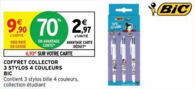 Pack Stylo-bille Noël BiC chez Intermarché (06/12