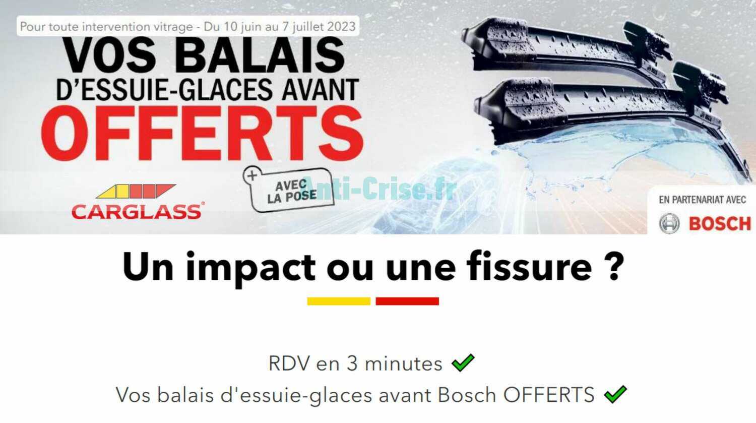 Carglass® Bosch Essuie-glaces avant