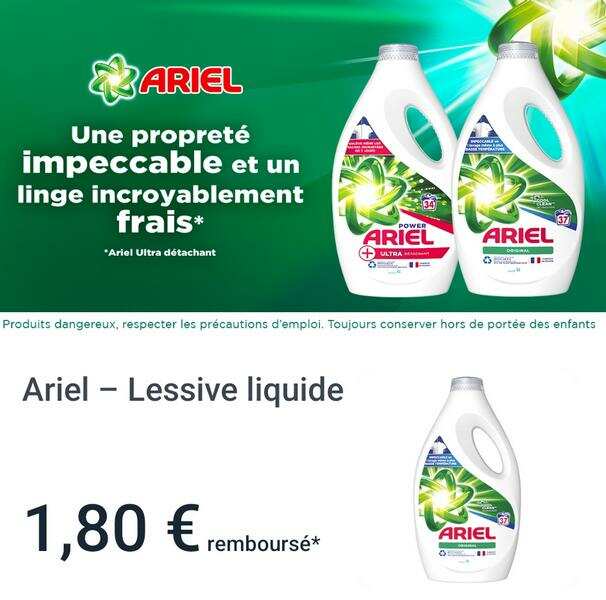 Promo LESSIVE LIQUIDE ALPINE ARIEL chez Auchan