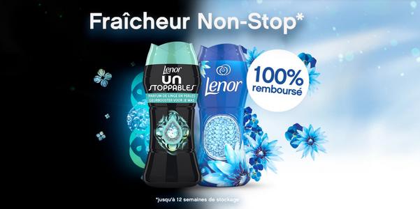Parfum de linge Lenor Unstoppable 100% remboursé (Benefice de 4,25€ via CN  + Quoty + Envie de Plus ) –