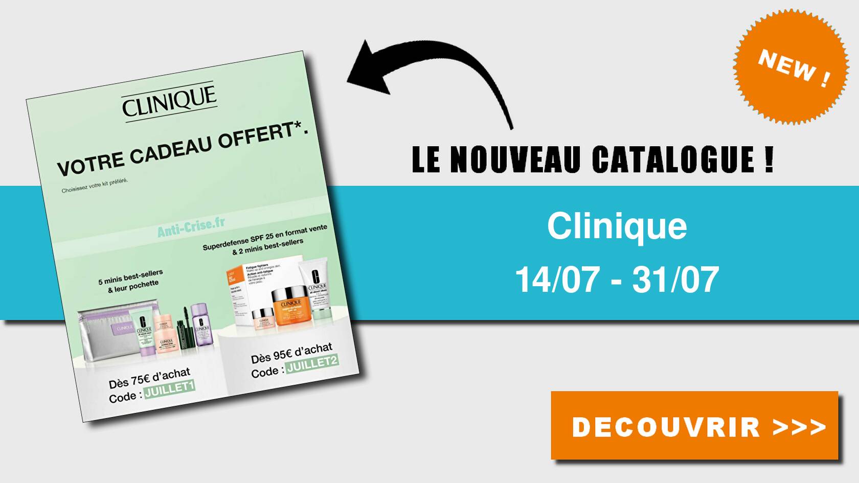 Anticrise.fr Catalogue Clinique du 14 au 31 juillet 2023CLINIQUE