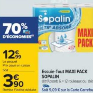 Essuie-Tout Sopalin chez Carrefour (12/09 – 25/09