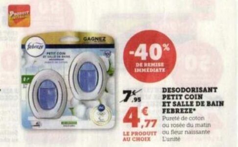 Désodorisant petit coin/salle de bain rosée du matin, Febreze (10 g)