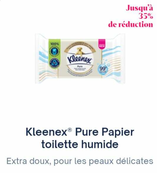 Shopmium  Kleenex® Pure Papier toilette humide