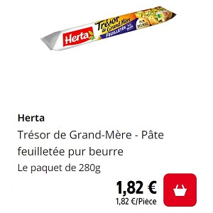 HERTA TRESOR DE GRAND MERE Pâte Feuilletée pur beurre 280g