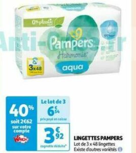 Promo Lingettes Harmonie Pampers chez Auchan