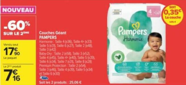 Pampers Harmonie Couches Taille 2 - 24 Couches