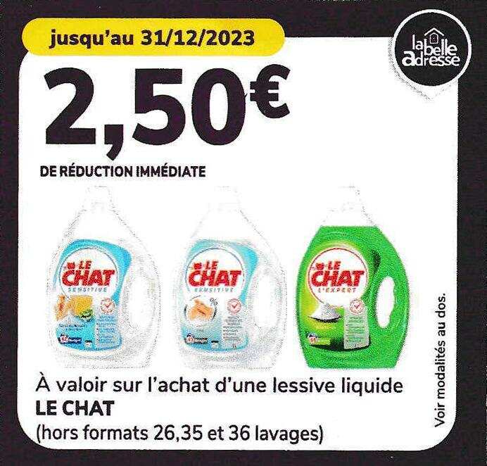 Lessive Liquide Le Chat chez Géant Casino (23/12 – 05/01) Lessive Liquide Le Chat chez Géant Casino (23/12 - 05/01) - Catalogues  Promos & Bons Plans, ECONOMISEZ ! 