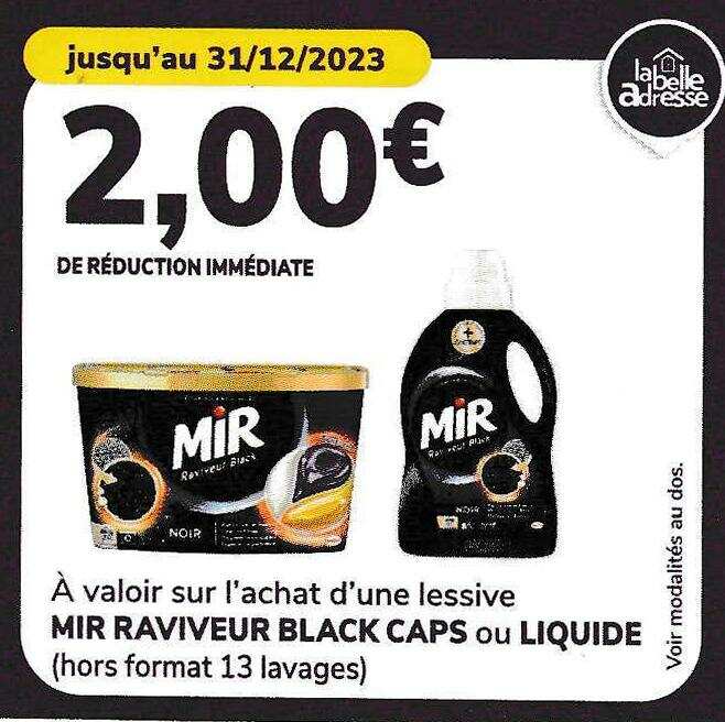 Bons de réduction gratuits Mir Raviveur – Lessives liquides & capsules à  sélectionner – Coupon Network