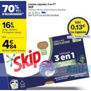 Promo Lessive capsule skip(1) chez Auchan