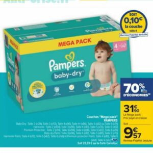Pampers - Baby Dry Pants - Couches-culottes Taille 6 (+15 kg) - Mega+ Pack  (x76 culottes) : : Bébé et Puériculture