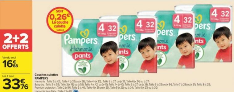 Couches-culotte taille 7 : 17 kg et + baby-dry PAMPERS : le paquet de 29  couches-culottes à Prix Carrefour