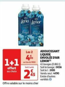 Adoucissant liquide envolée d'air, Lenor (861 ml = 41 lavages