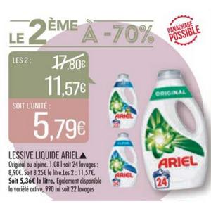 Ariel - Lessive liquide Alpine 25 lavages - Supermarchés Match
