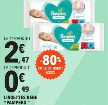 Promo Lingettes Bébé Pampers chez E.Leclerc