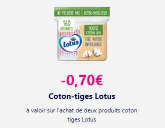 LOTUS Cotons-tiges en sachet 100% coton biologique 160 bâtonnets