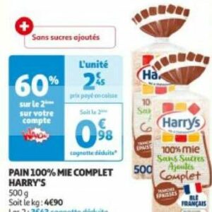 Pain 100% mie complet - Harrys - 500 g